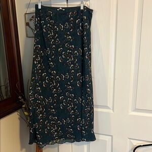 Floral Print Skirt in Teal by [Brand]